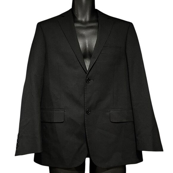 Ezra K Karako Black Textured Suit Jacket Blazer Men’s 36S - Picture 1 of 8